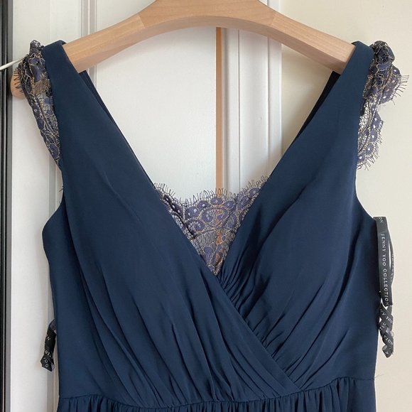 Navy Floor Length Jenny Yoo Dress - Picture 2 of 3